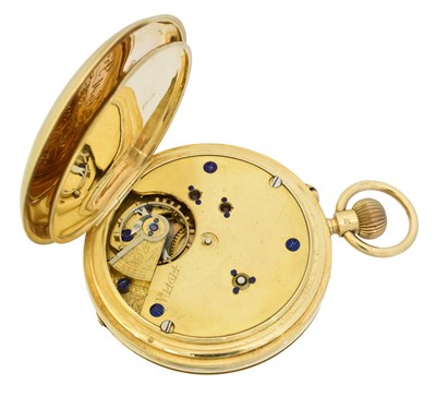 Lot 209 - An 18ct gold full hunter pocket watch