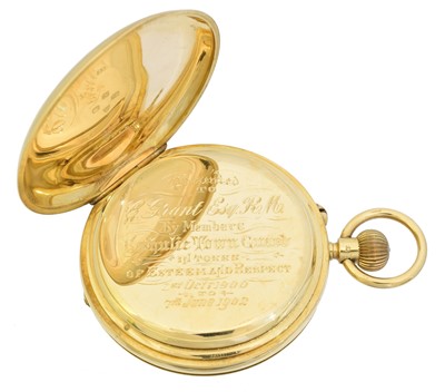 Lot 209 - An 18ct gold full hunter pocket watch