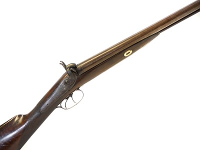 Lot 316 - Percussion 12 bore double barrel shotgun by Mortimer