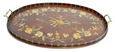 Lot 332 - Edwardian oval tea tray