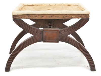 Lot 383 - Early 19th century Regency design "X" framed mahogany stool