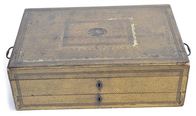 Lot 326 - Late 19th century Chinese black lacquered writing box