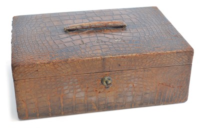 Lot 328 - Early 19th-century crocodile skin-covered writing case