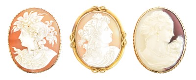 Lot 17 - Three cameo brooches