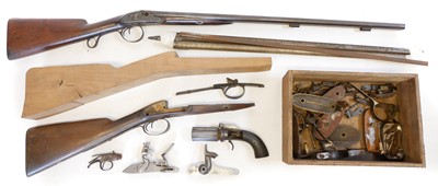 Lot 602 - Collection of restoration project guns and spares