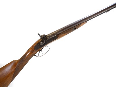 Lot 320 - Percussion double 13 bore shotgun