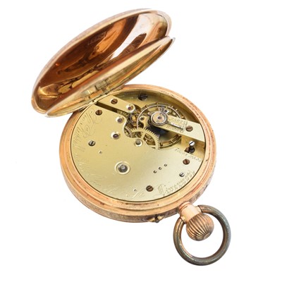 Lot 205 - A 14ct gold open face pocket watch by Thos. Russell & Son