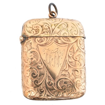 Lot 157 - A 9ct gold vesta case