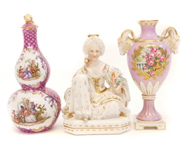 Lot 236 - Two vases and a figure