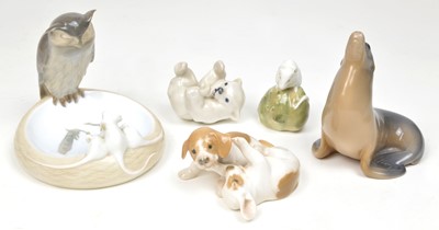 Lot 94 - Five Royal Copenhagen animal figures