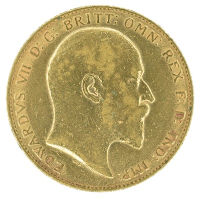 Lot 42 - King Edward VII, Sovereign, 1910.