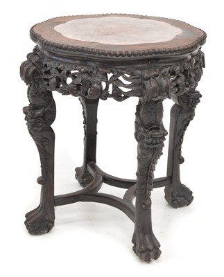 Lot 410 - Late 19th-century Burmese rosewood occasional table