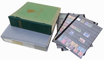 Lot 258 - European stamp collection in old Schaubek album binder and on stock leaves