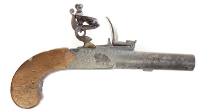 Lot 16 - Flintlock pocket pistol by Mortimer London