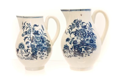 Lot 213 - Two Worcester porcelain sparrow beak jugs circa 1780