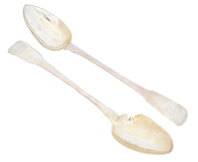 Lot 118 - A pair of George III silver serving spoons