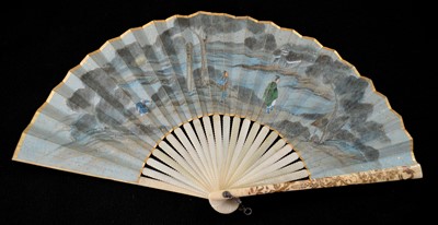 Lot 289 - Chinese double-sided hand painted fan