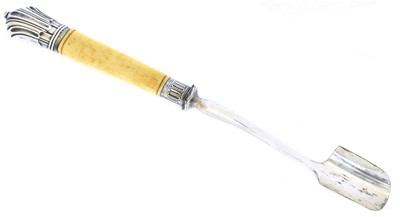 Lot 117 - A Victorian silver and ivory handled cheese scoop