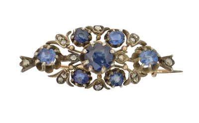 Lot 2 - A sapphire and diamond brooch