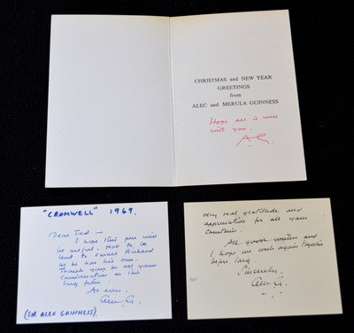 Lot 68 - Two Alec Guinness signatures and an initialled Christmas card
