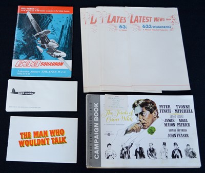 Lot 70 - Movie memorabilia from 'The Trials of Oscar Wilde', '633 Squadron' & 'The Man Who Wouldn't Talk'