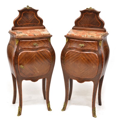 Lot 400 - A pair of early 20th century French bedside cabinets