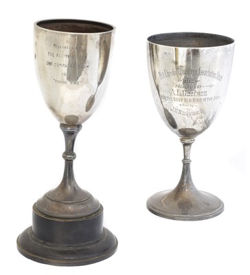 Lot 167 - Two silver pigeon racing trophies