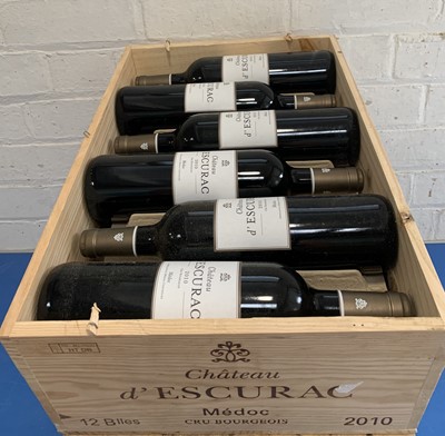Lot 12 - 12 Bottles (in OWC) Chateau d’Escurac Cru Bourgeois Medoc 2010