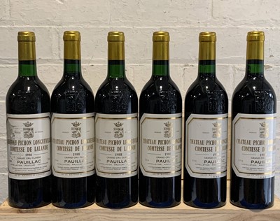 Lot 43 - 6 Superb Bottles Mature Chateau Pichon Longueville Comtesse de Lalande