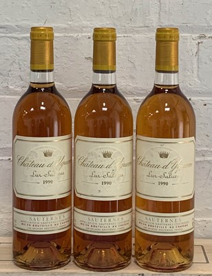 Lot 69 - 3 Bottles Chateau d’Yquem Premier Grand Cru Classe Sauternes 1990 (3 i/n)