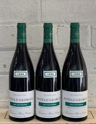 Lot 81 - 3 Bottles Nuits St Georges 1er Cru ‘Les Vaucrains’  Domaine Henri-Gouges 1998