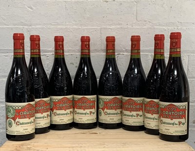 Lot 106 - 8 Bottles (6 in OC) Chateauneuf du Pape ‘Clos de l’ Oratoire 2000
