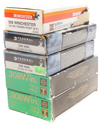 Lot 199 - 100 rounds of .308 ammunition LICENCE REQUIRED