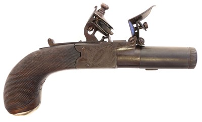 Lot 5 - Flintlock pocket pistol by Nock