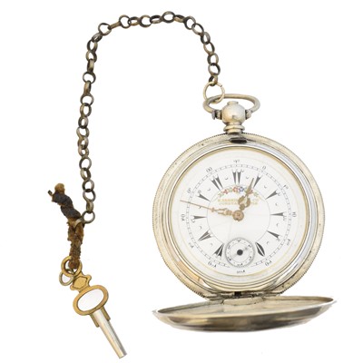 Lot 95 - A Turkish silver full hunter pocket watch by Billodes