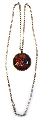 Lot 128 - Moorcroft Hibiscus pendant