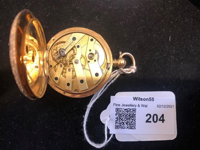 Lot 204 - An 18ct gold open face fob watch by J.W. Benson