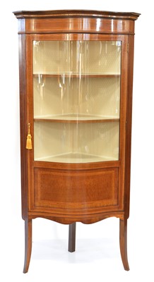 Lot 276 - Edwardian mahogany corner display cabinet