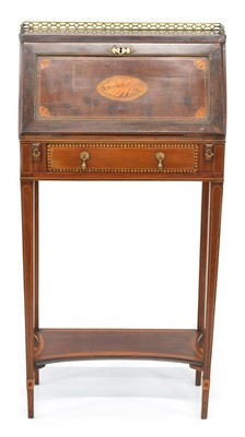 Lot 282 - Edwardian mahogany miniature ladies writing bureau