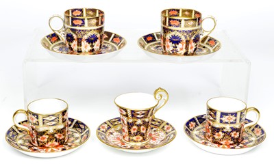 Lot 119 - 5 Royal Crown Derby demitasse coffee cups and saucers