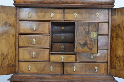 Lot 279 - Queen Anne walnut cabinet on chest