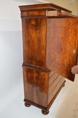 Lot 279 - Queen Anne walnut cabinet on chest