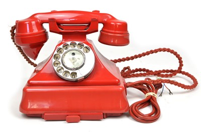 Lot 232 - Model 232 red bakelite telephone