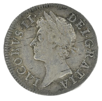 Lot 22 - King James II, Twopence, 1686 IΛCOBVS.