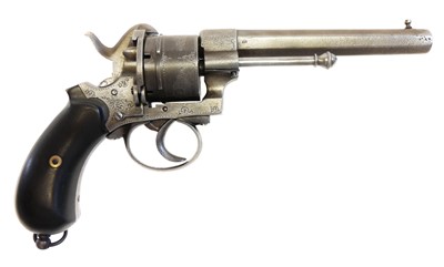 Lot 18 - Belgian 12mm pinfire revolver.