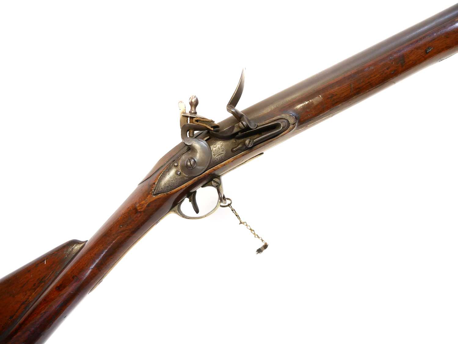 Lot 31 - Flintlock .750 volunteer India pattern Brown Bess musket and bayonet