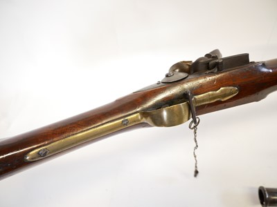 Lot 31 - Flintlock .750 volunteer India pattern Brown Bess musket and bayonet