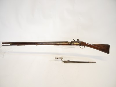Lot 33 - Irish India pattern .750 flintlock brown bess musket and bayonet