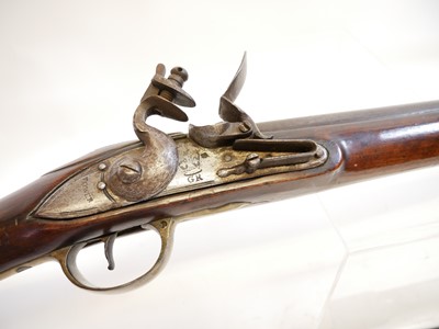 Lot 33 - Irish India pattern .750 flintlock brown bess musket and bayonet