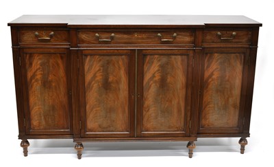 Lot 328 - 20th-century mahogany breakfront sideboard